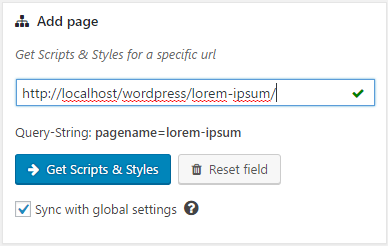 Get scripts & styles for a single page.