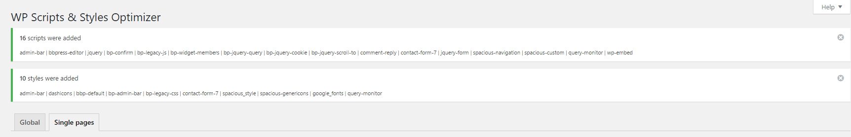 Admin notices keeps you informed of what happened.