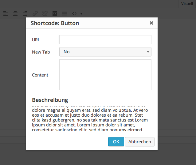 Popup for attributes