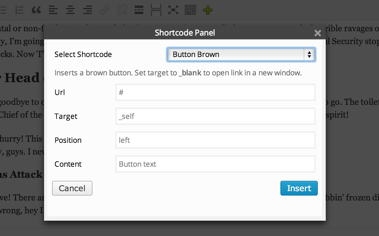 Single Shortcode Configuration