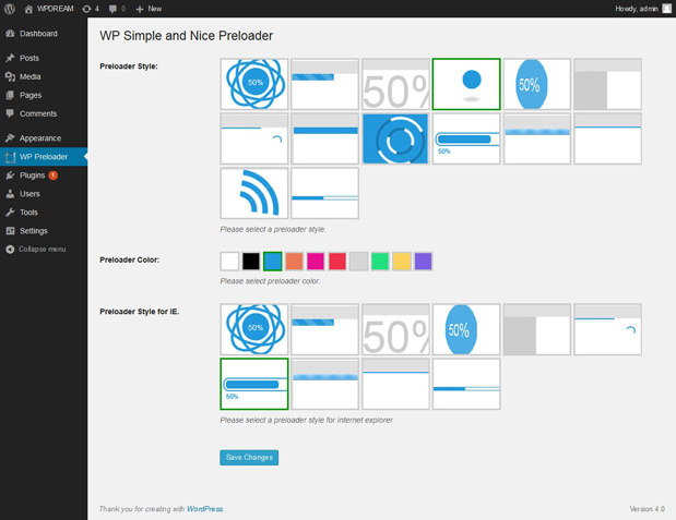 Admin setting