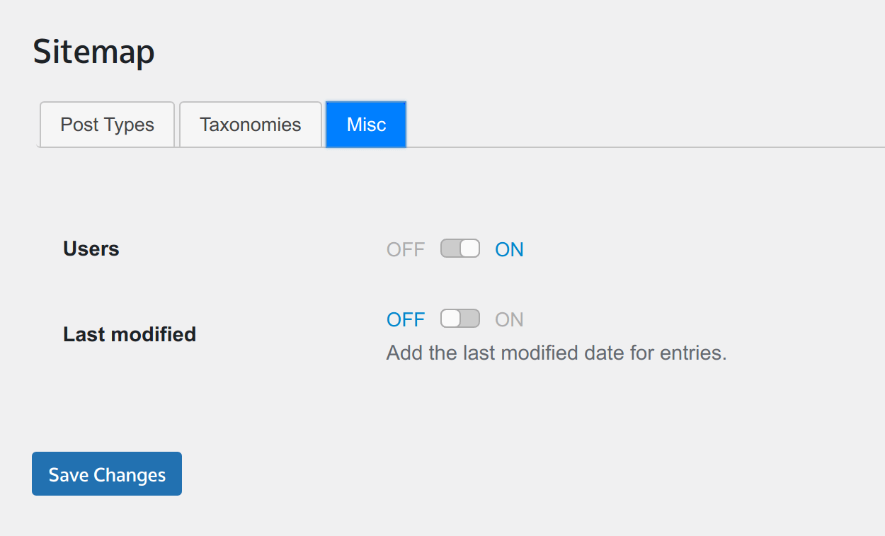 Global configuration - misc settings.