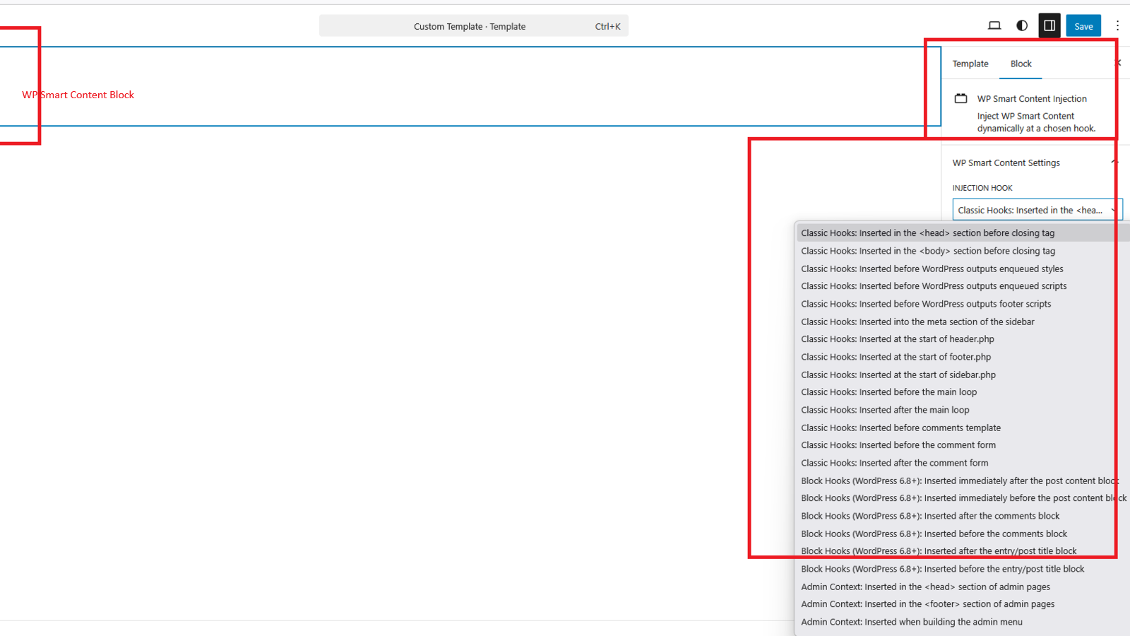 Block Form with Target Posts / Pages