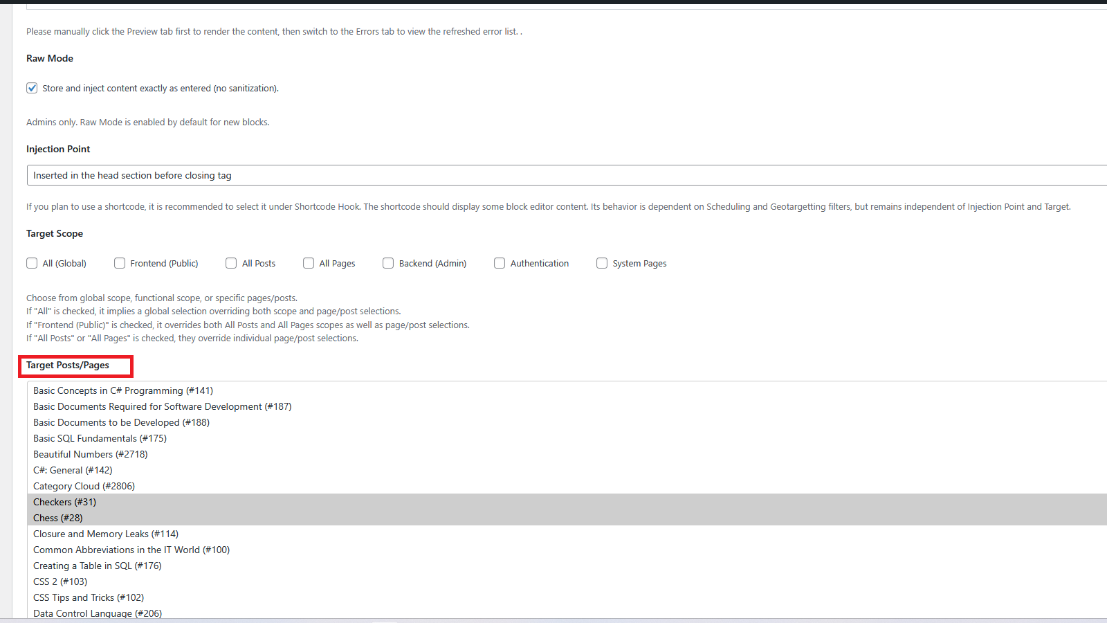 Injecting content anywhere on the theme from blocks UI - Placement