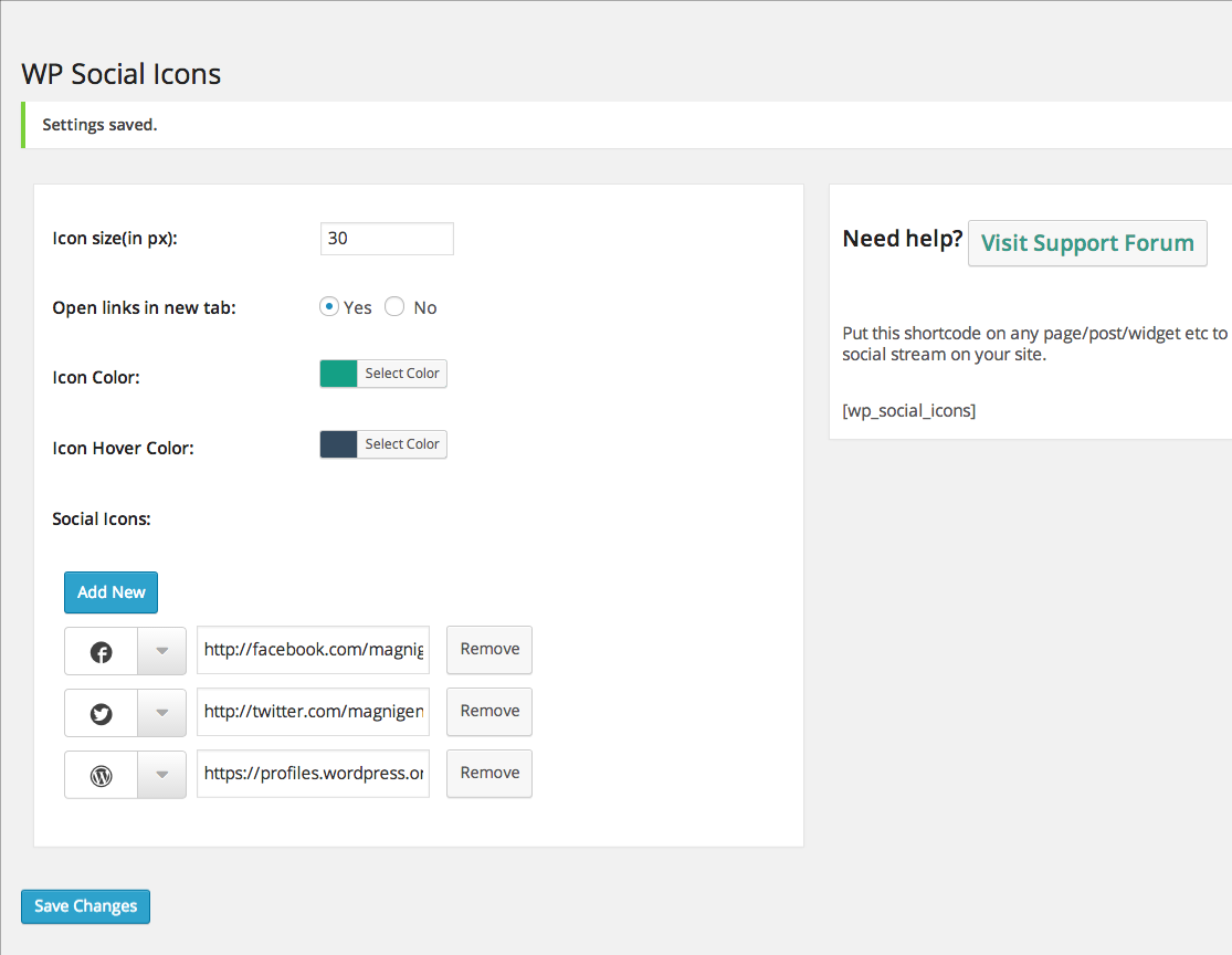 Check out [the demo](http://magnigenie.com/wp-social-icons-easily-add-social-icons-site/) for more screenshots and demo .