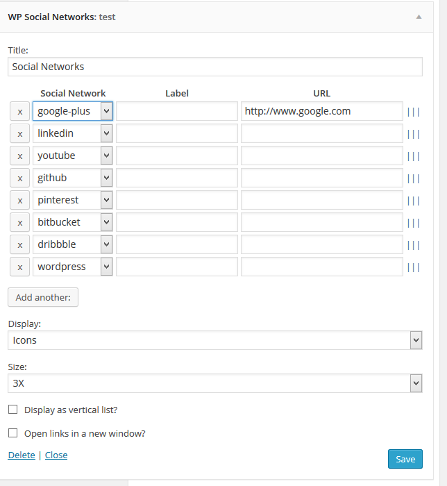 Widget editing interface.