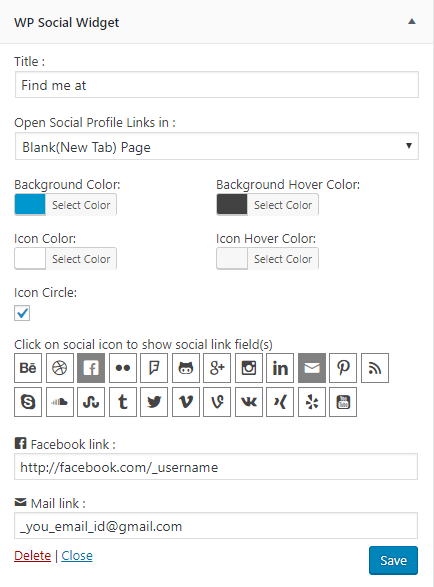 3 **WP Social Widget screenshot**