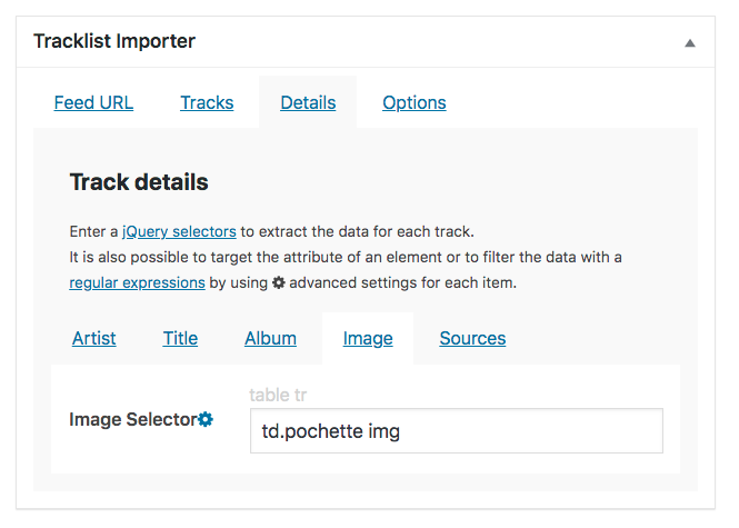 Tracklist Importer metabox