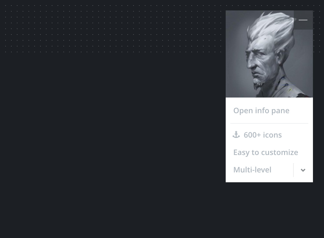 Menu opened (default appearance)