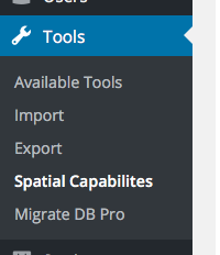 The tool can be found in the Dashboard under Tools::Spatial Capabilities.