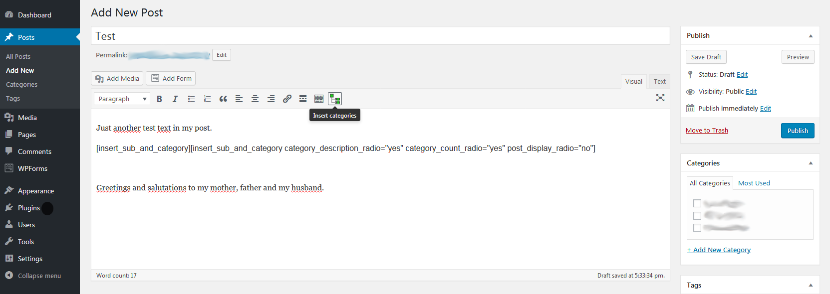 Any attributes that are other than default will be in printed inside shorcode (see second occurence). You can edit it manualy.