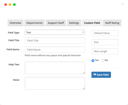 Unlimited Custom Ticket Fields