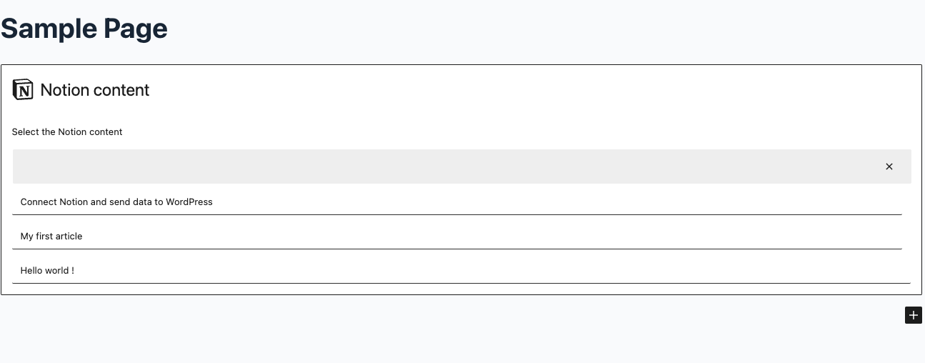 Notion content block & Shortcode