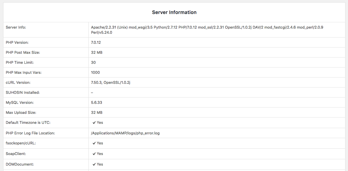 'WP System Info' menu location under tools menu.