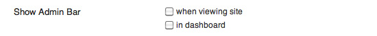 "Old" Admin Bar Personal Options: full control ...