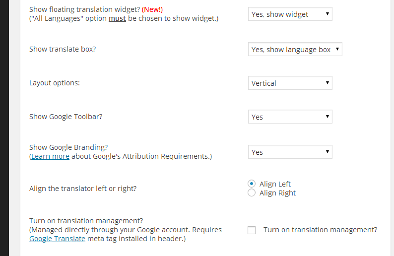 Inline or vertical layout, show/hide Google branding and toolbar.