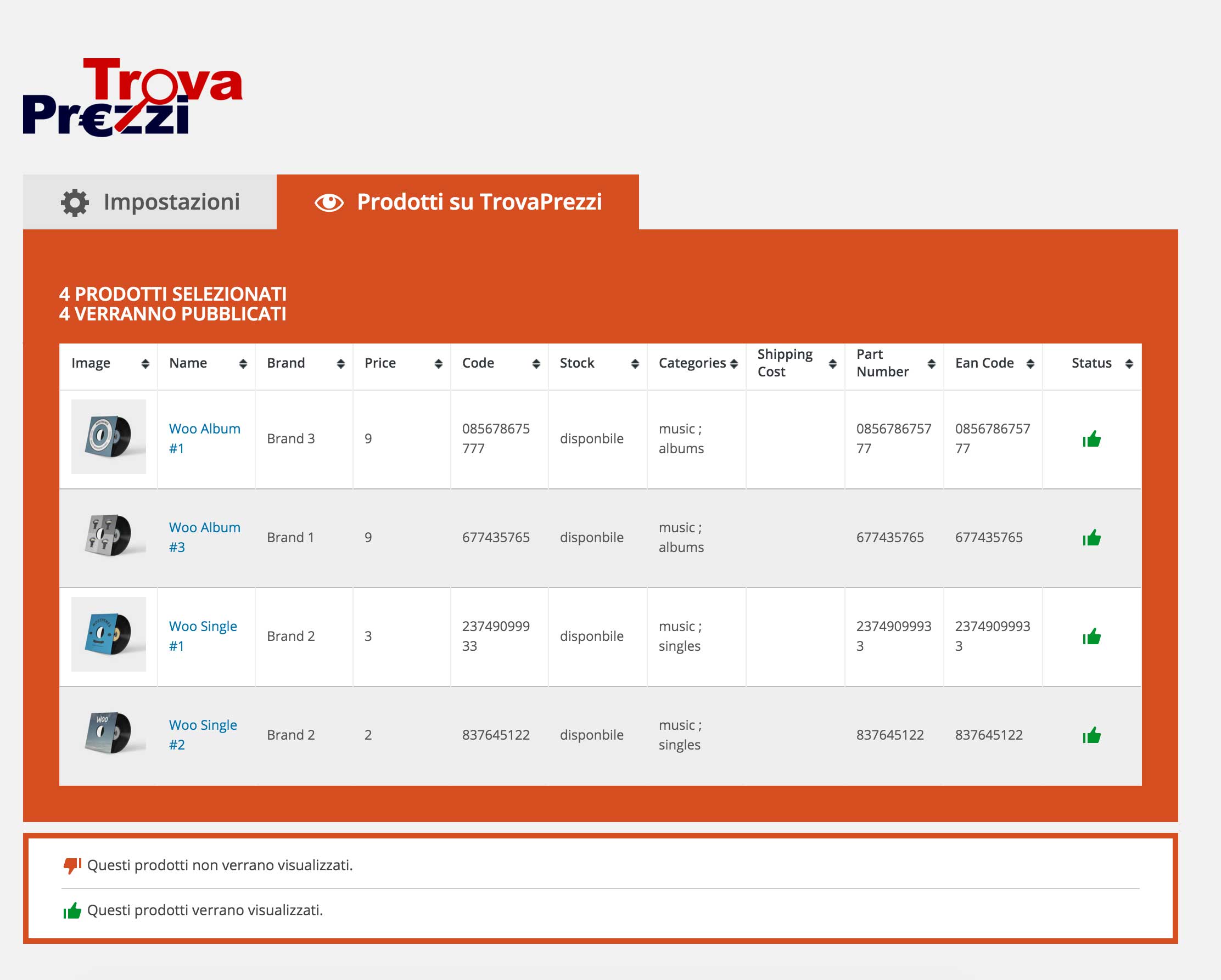 Verifica Correttezza dei Prodotti che verranno esportati