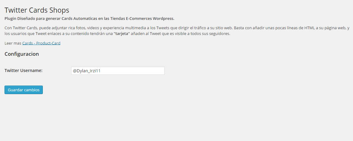 Panel WP twitter cads shop.