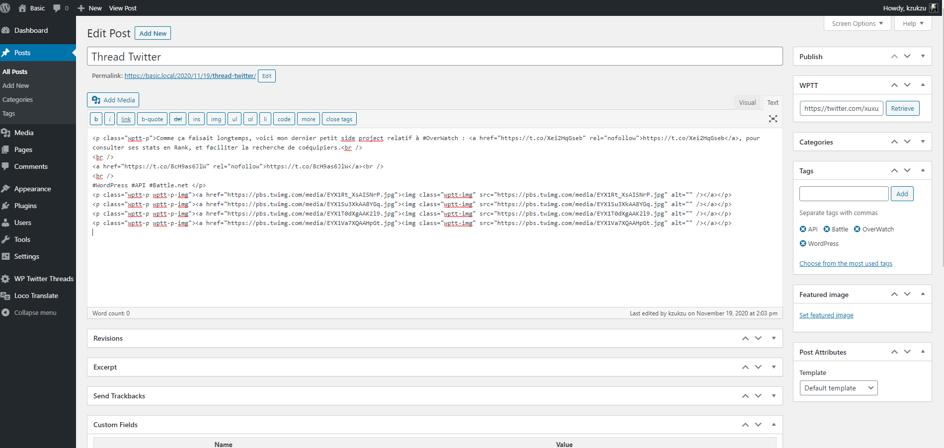 set them in the WP TW Threads Settings