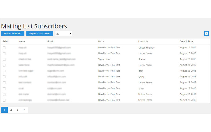Store Subscribers Locally & Auto Responder Service. Export List