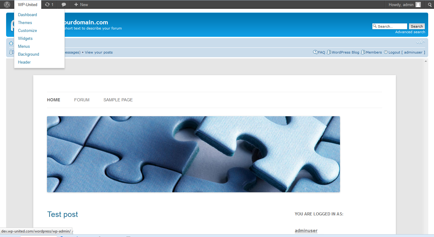 A WordPress page in a phpBB forum