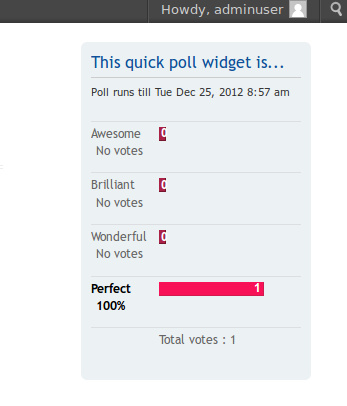 The WP-United QuickPoll widget