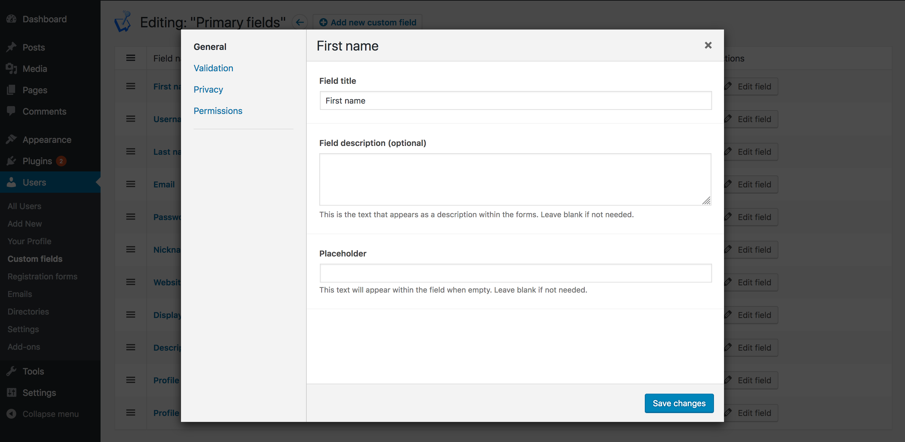 Emails editor dynamic tags.