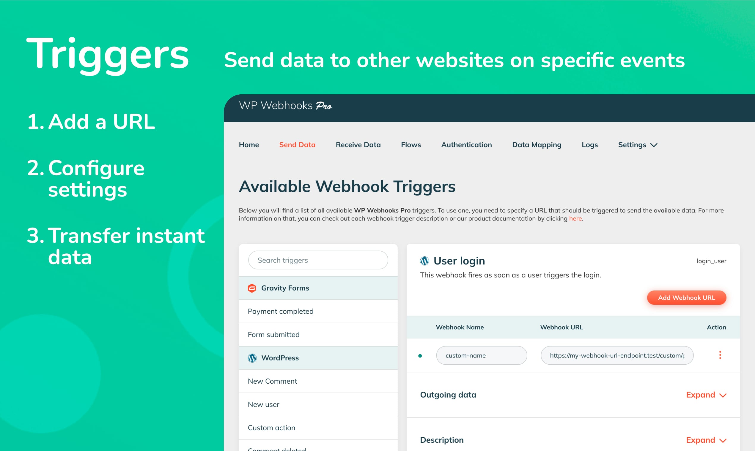Receive data from external services to do something on your website