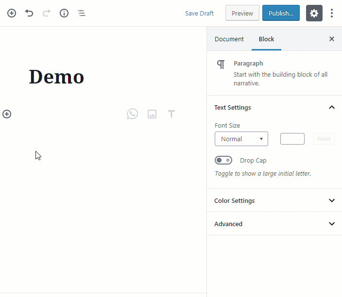 WhatsApp Gutenberg Block Demo
