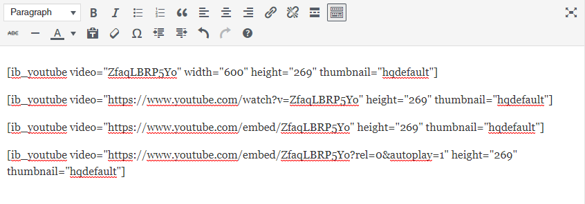 Usage of shotcode