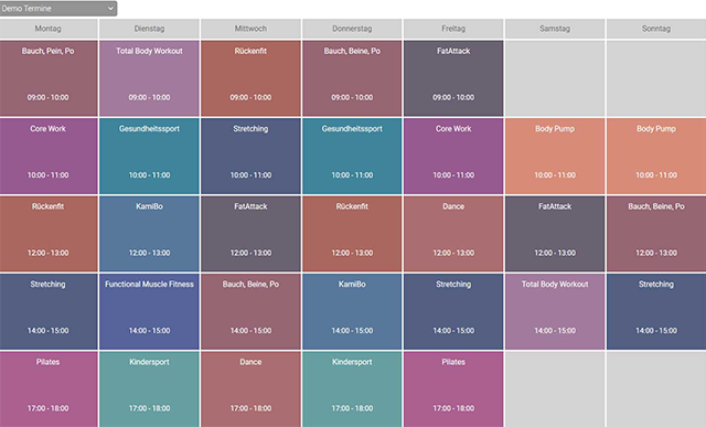 Output event group in frontend