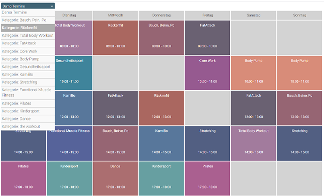Dropdown with filter function for categories