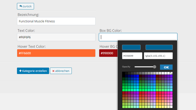 Set category colors