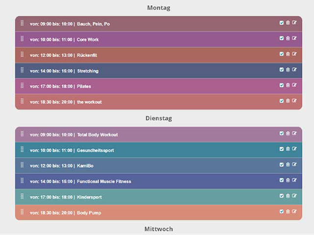 created events backend