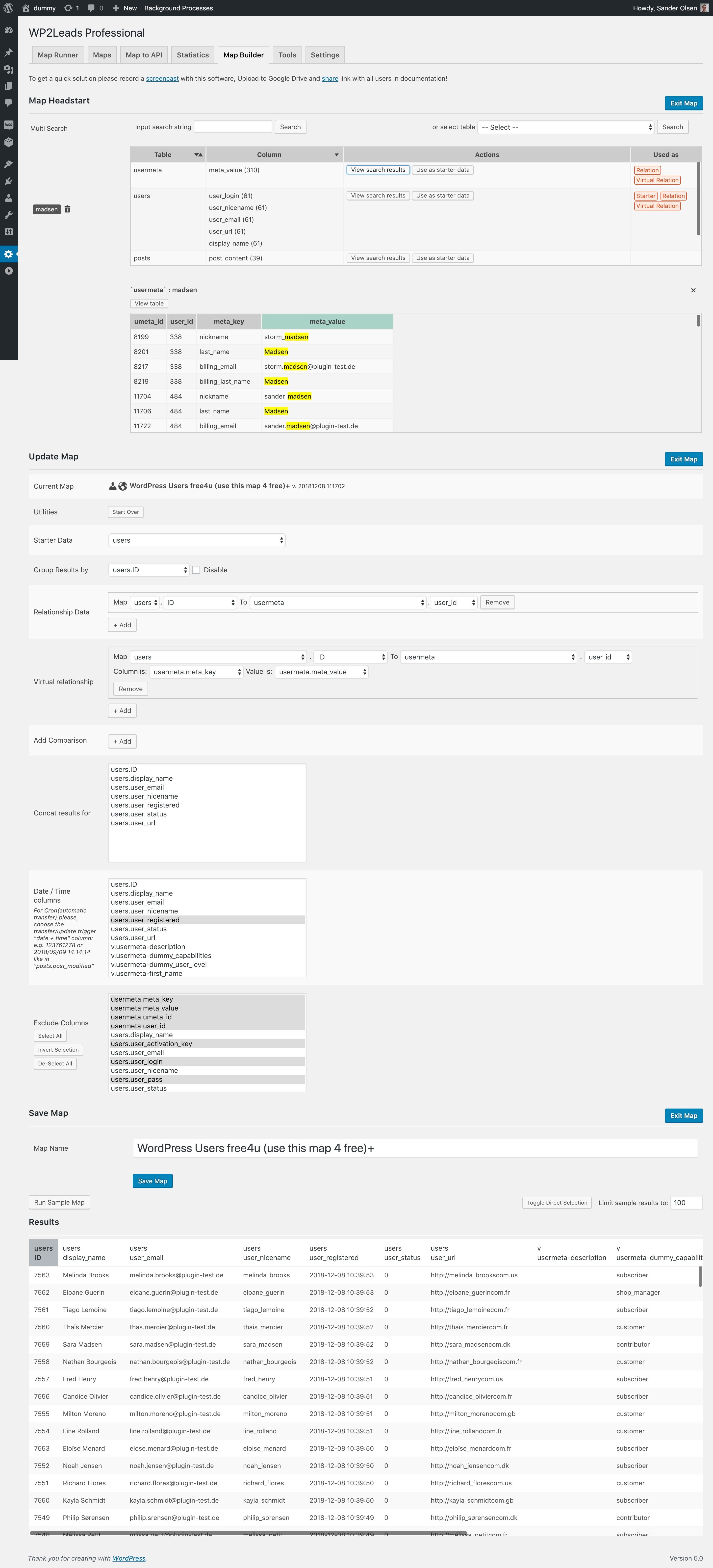 Map Builder: Erstelle deine eigene Map und extrahiere alle gewünschten Benutzerdaten aus der Datenbank und verbinde diese Daten in der "Map to API" / "WP -> KT"-Tab mit Klick-Tipp.