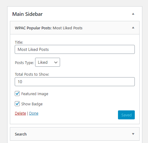 WPAC Popolar Posts Widget Settings