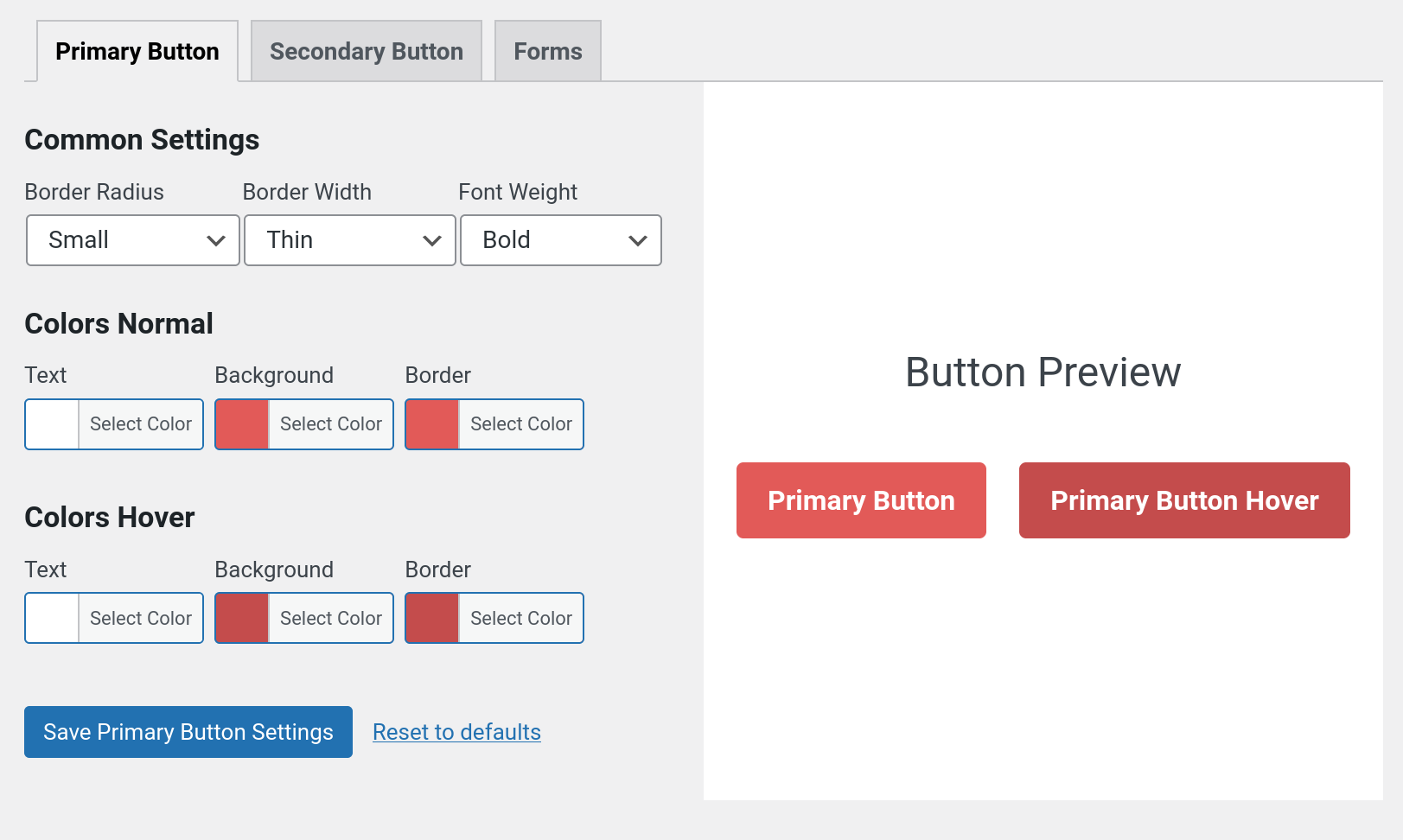 Category edition with icon select.