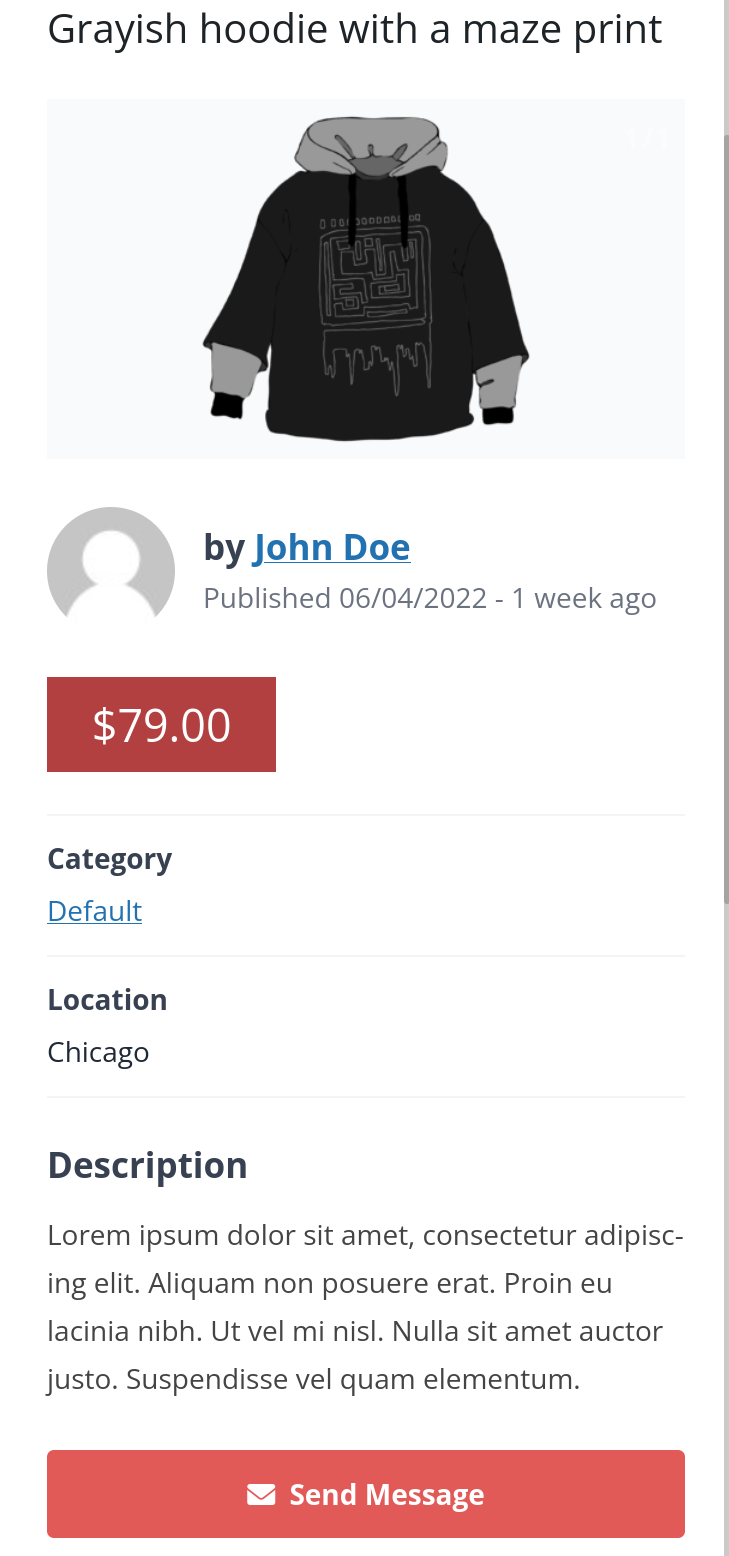 Payment history - if you are planning to charge users for posting Ads.