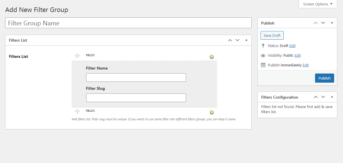 Filter groups add