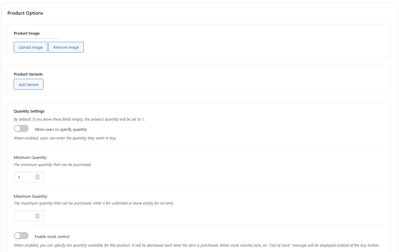 Payment form with product options: Let users select from different products in one form.