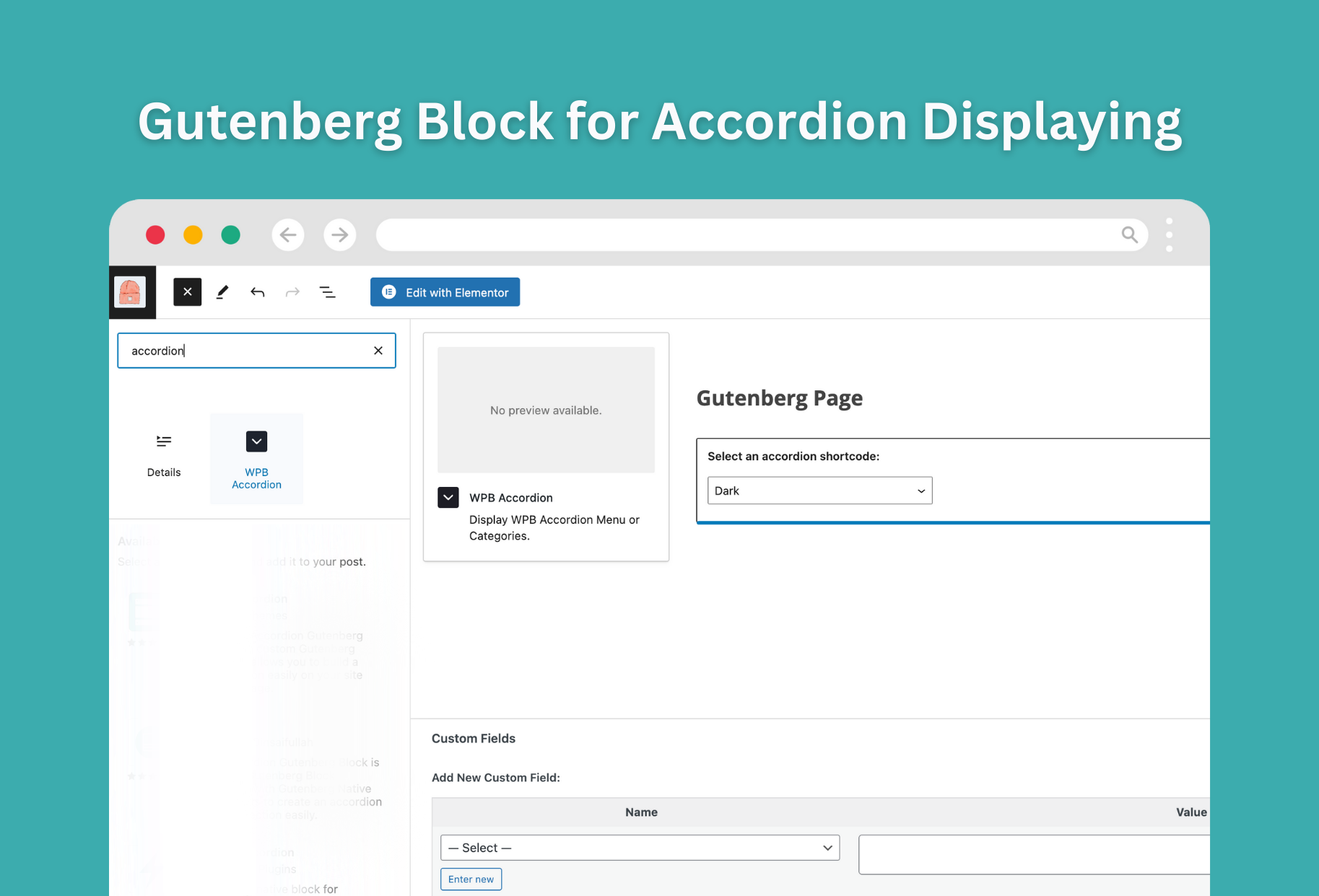 Elementor widget for category accordion.
