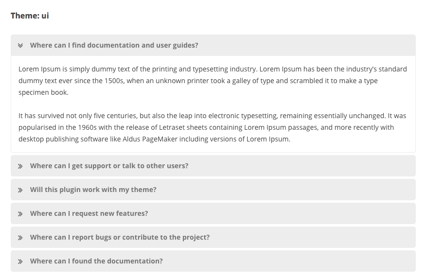 FAQ with ui theme.