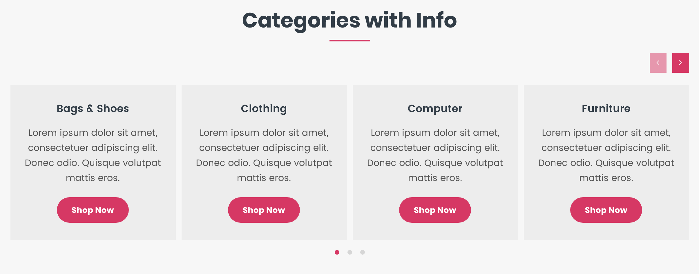 Categories with background image