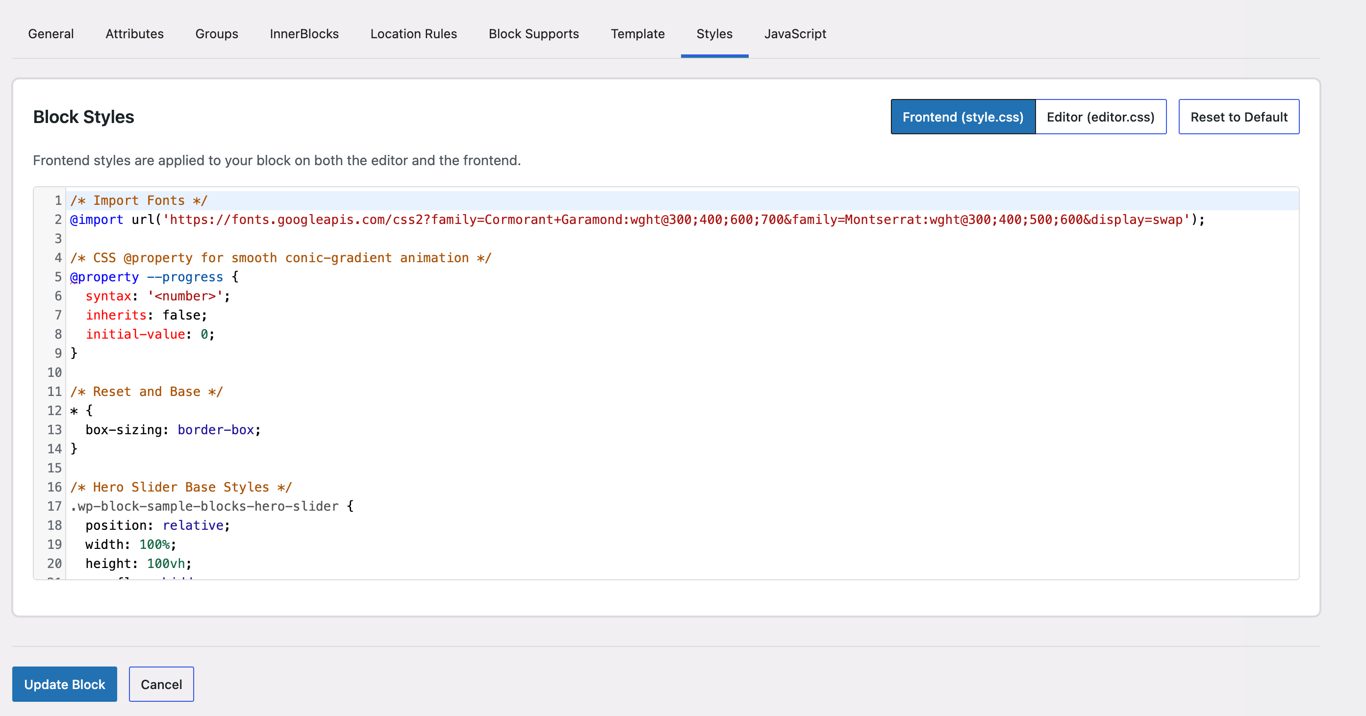 Attribute Editor – Visual editor with drag-and-drop reordering and conditional visibility