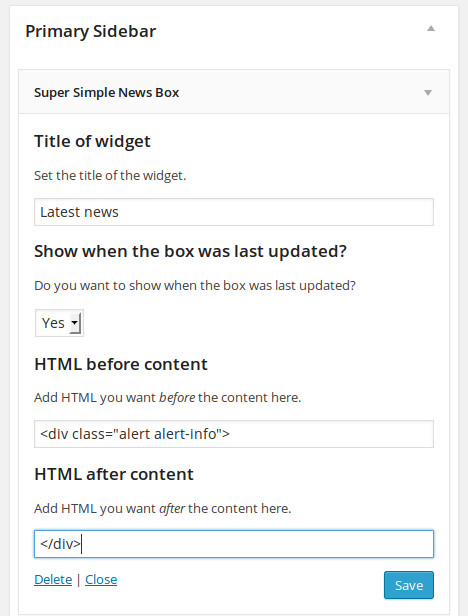 Output the news box wherever you want, either through the native WordPress widget like displayed here, or through a shortcode.