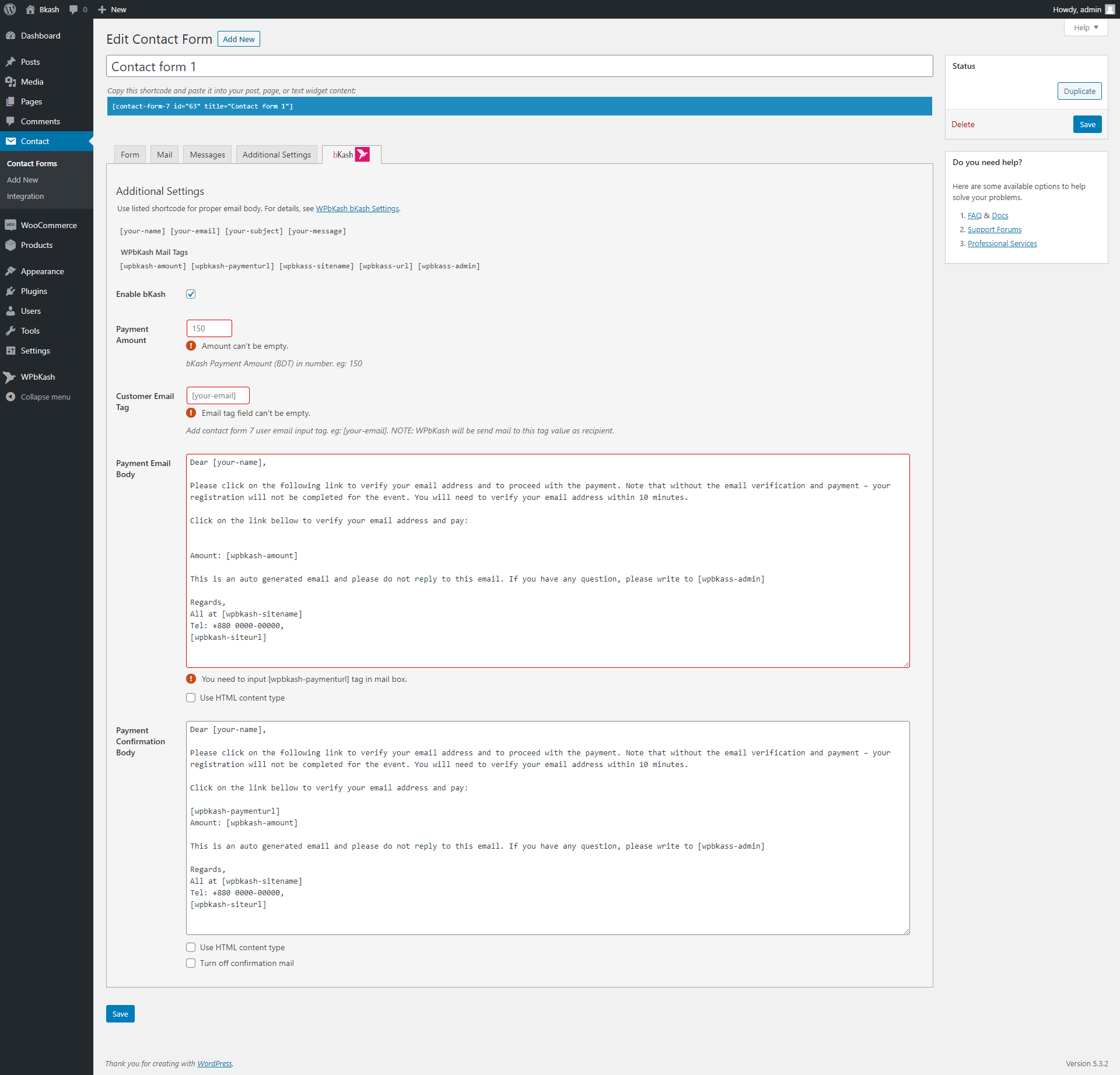 bKash Payment Gatway iframe