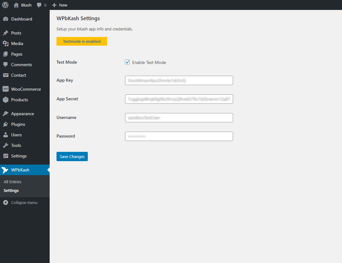WPbKash entries list