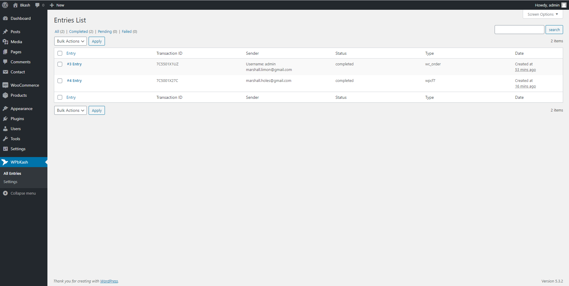 Order recieved page payment button