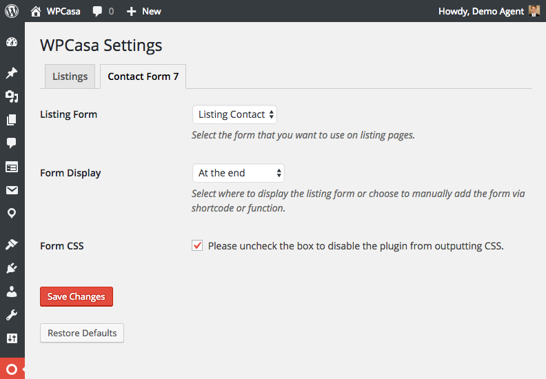 Add-on tab on WPCasa settings page