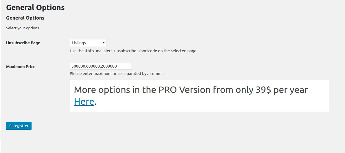 E-mail Options